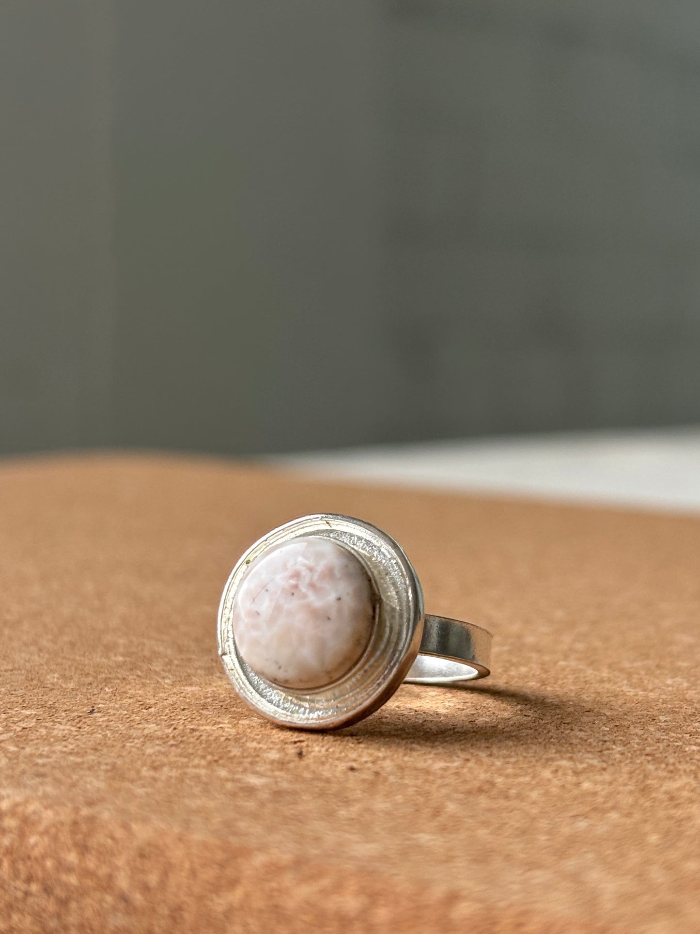 White Larimar Ring