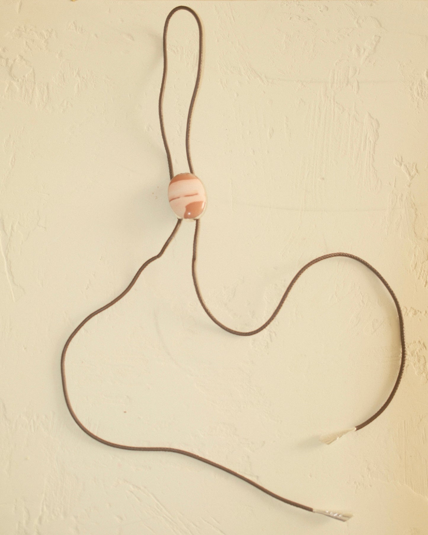 Pink Opal Oval Bolo Tie