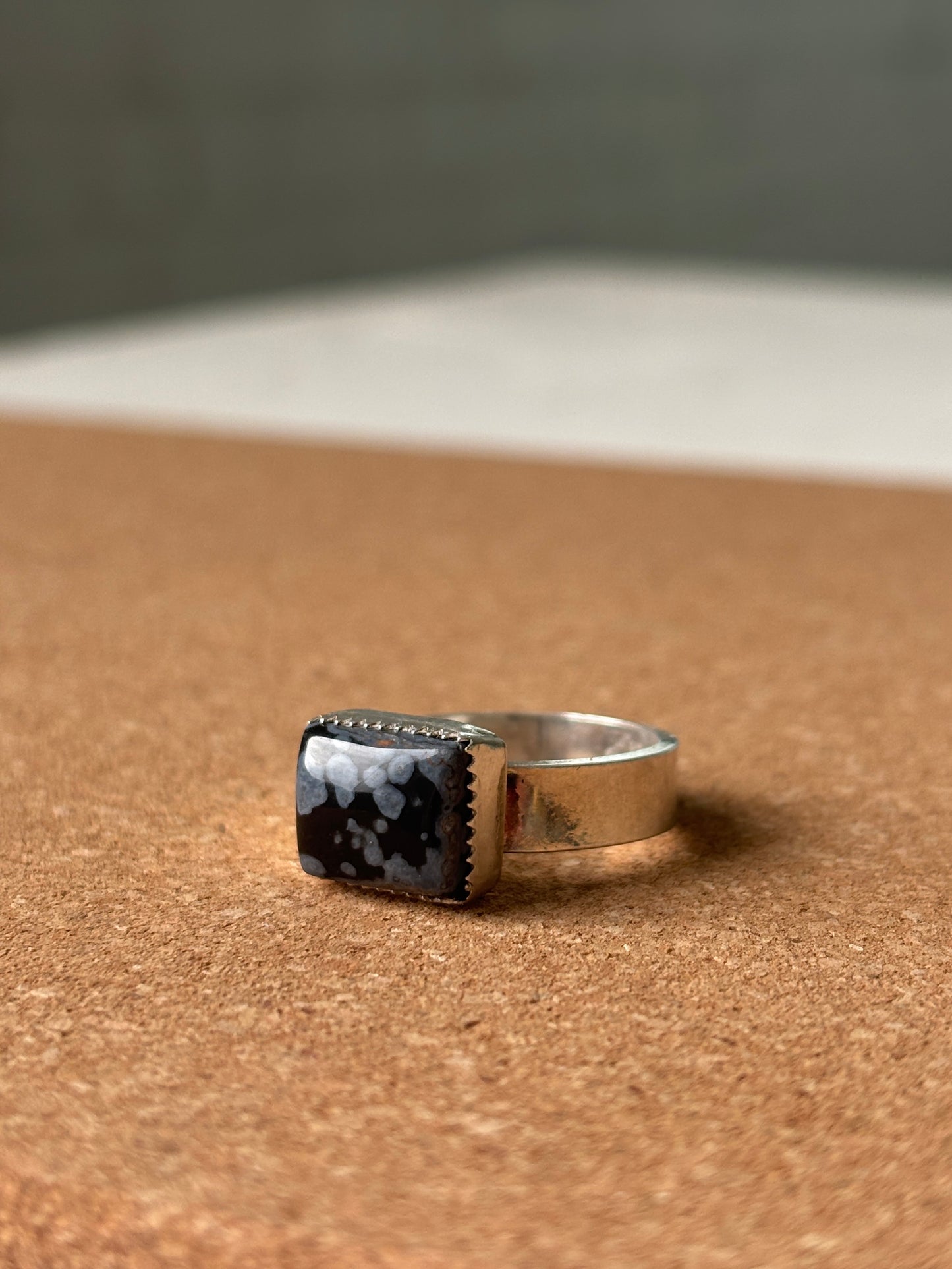 Snowflake Obsidian Ring